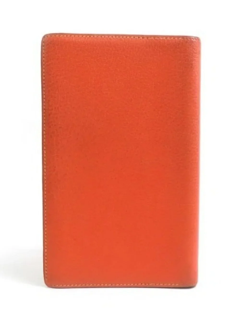 Auth HERMES Agenda/Note Cover Orange/Yellow Leather - e60600a